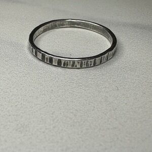 Sterling‎ Silver Ring Band, Hammered Stacking Ring, Size 7, Minimalist